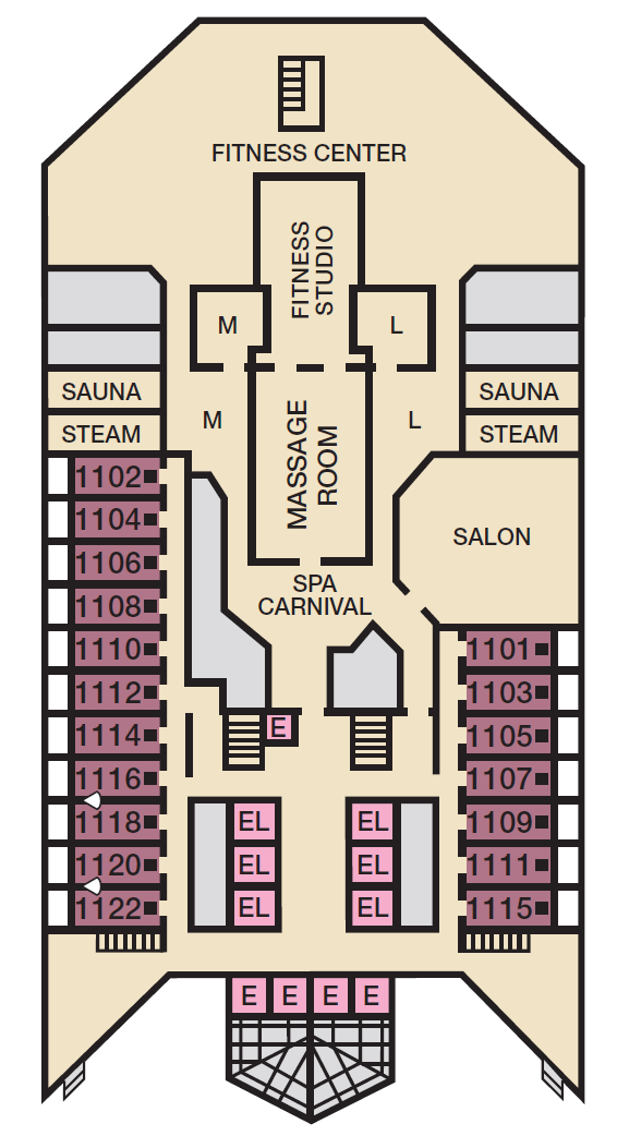 Deck plan for FORWARD SPA deck 11