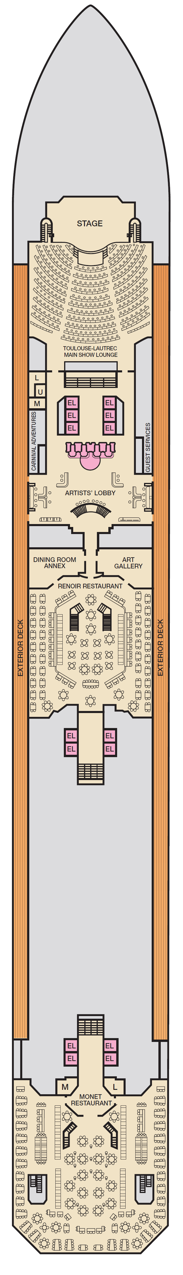 Deck plan for Deck 3 Lobby