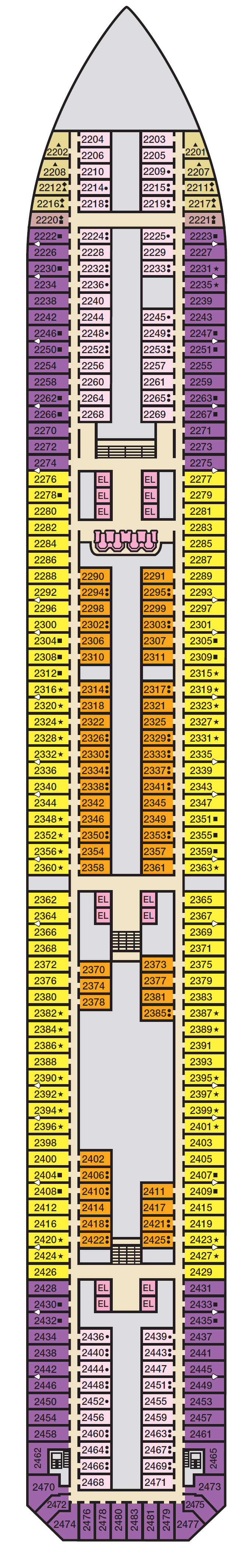 Deck plan for Deck 2 Main