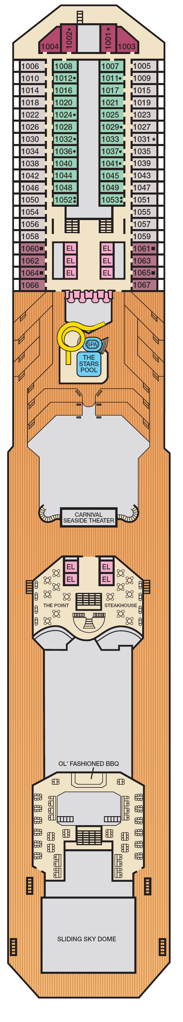 Deck plan for Deck 10 Panorama