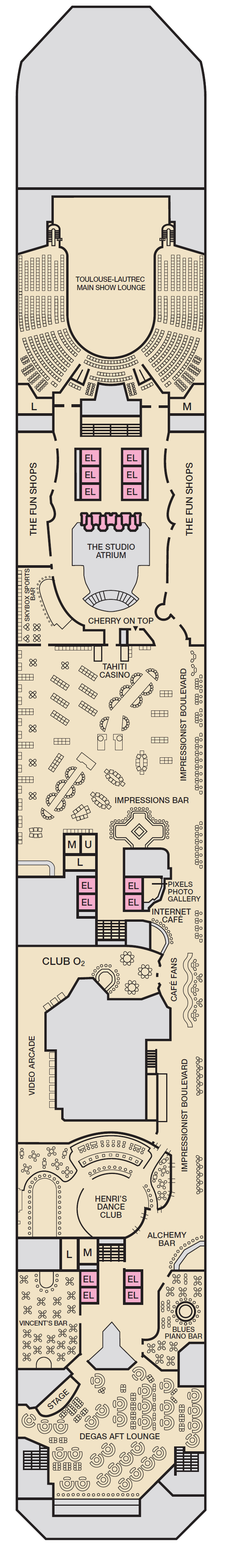 Deck plan for Deck 5 Promenade