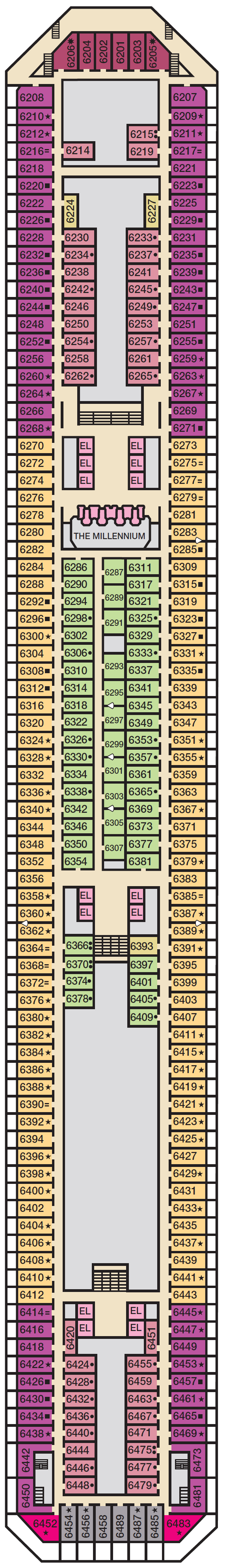 Deck plan for UPPER