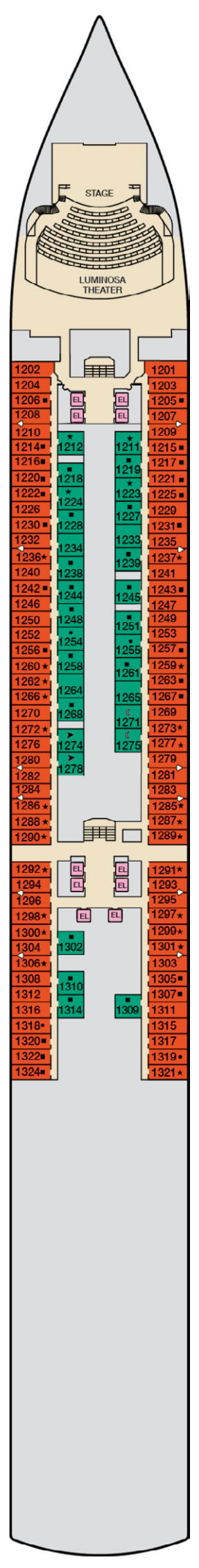 Deck plan for Deck 1 Riviera