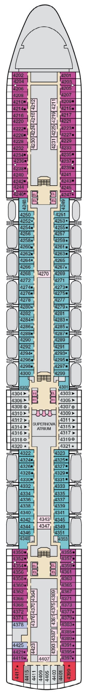 Deck plan for Deck 4  Atlantic