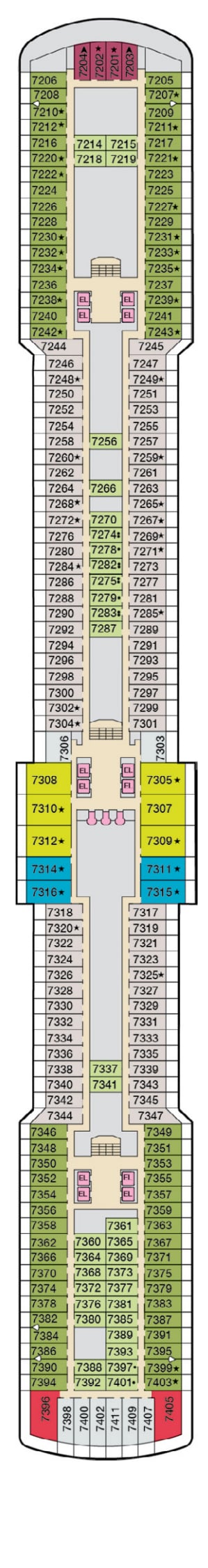 Deck plan for Deck 7 Empress