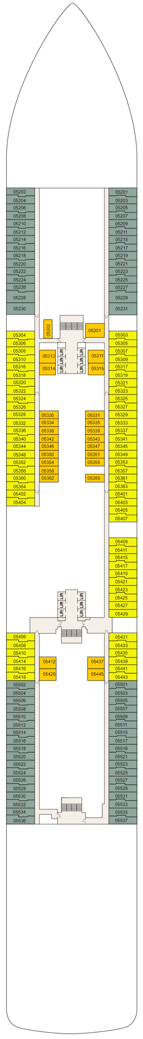 Deck plan for Deck 5
