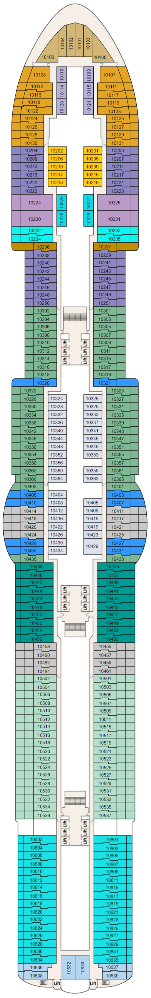 Deck plan for Deck 10