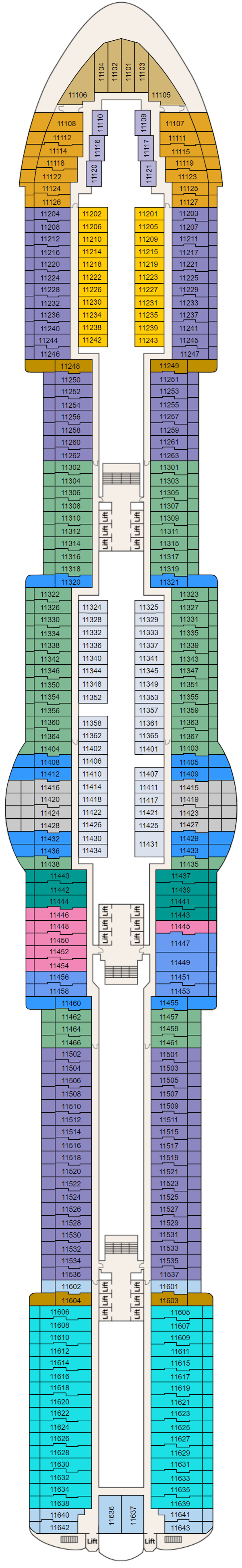 Deck plan for Deck 11