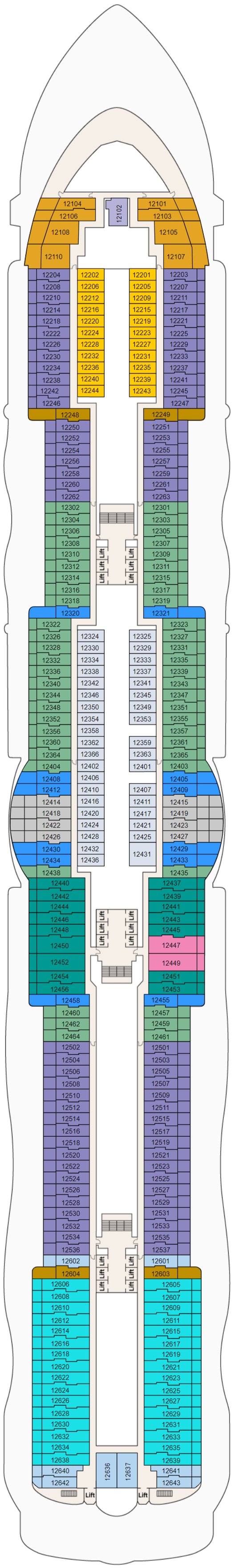 Deck plan for Deck 12