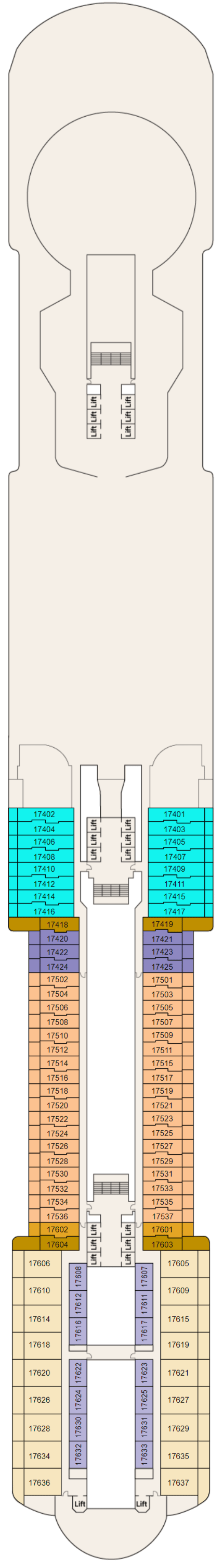 Deck plan for Deck 17
