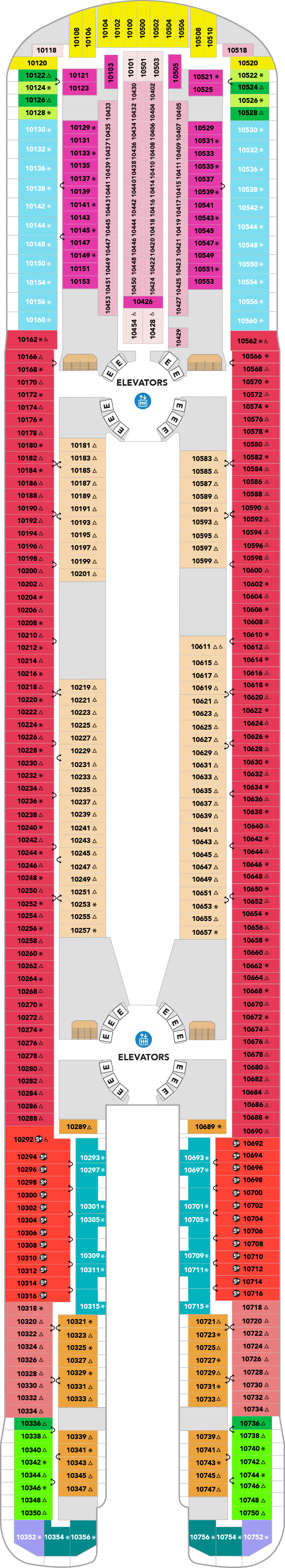 Deck plan for Deck 10