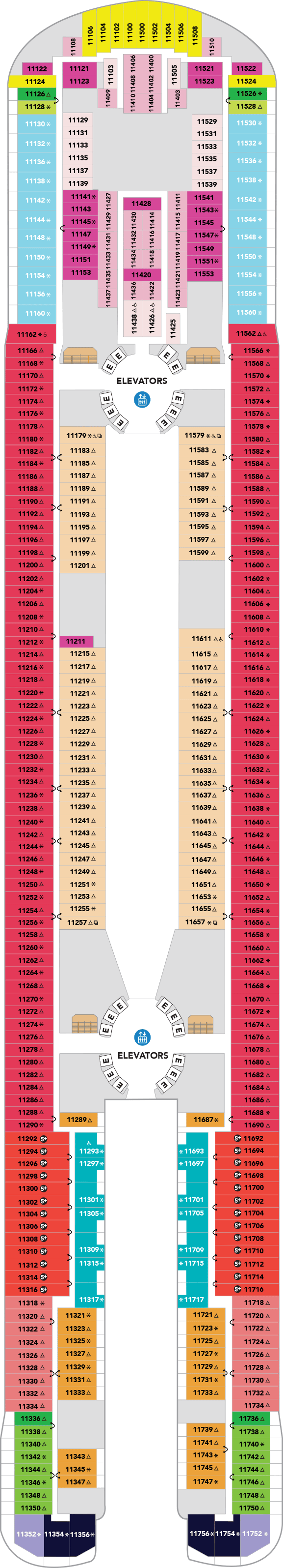 Deck plan for Deck 11