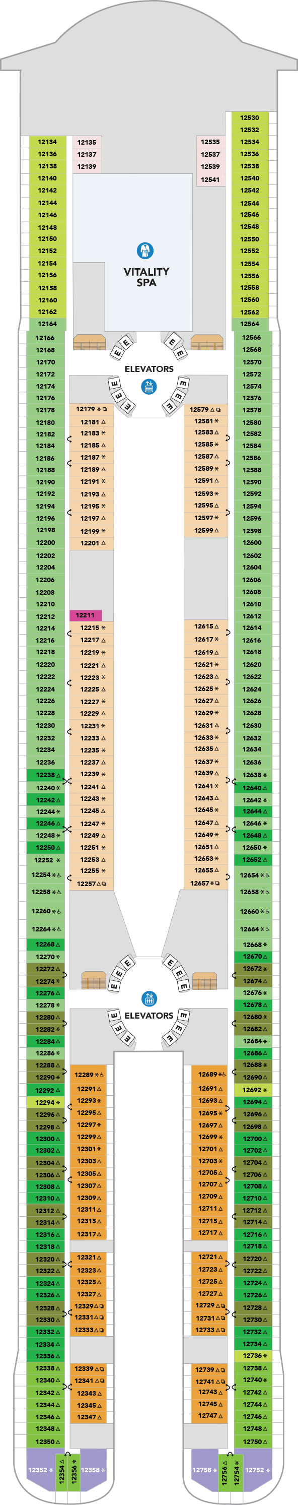 Deck plan for Deck 12