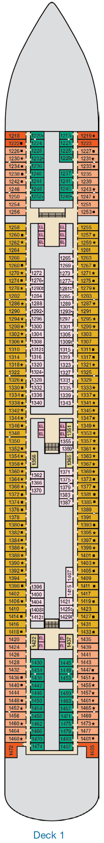 Deck plan for Deck 1