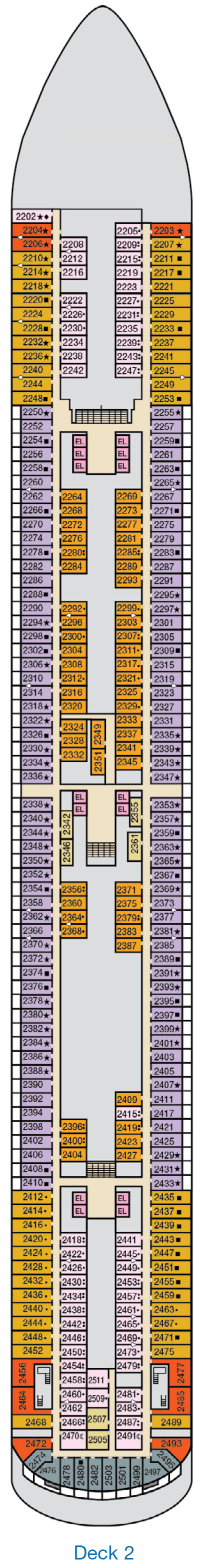 Deck plan for Deck 2