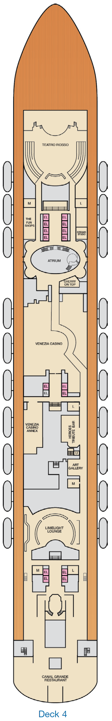 Deck plan for Deck 4