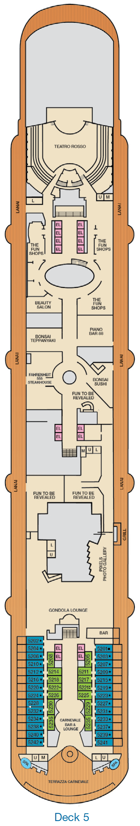 Deck plan for Deck 5