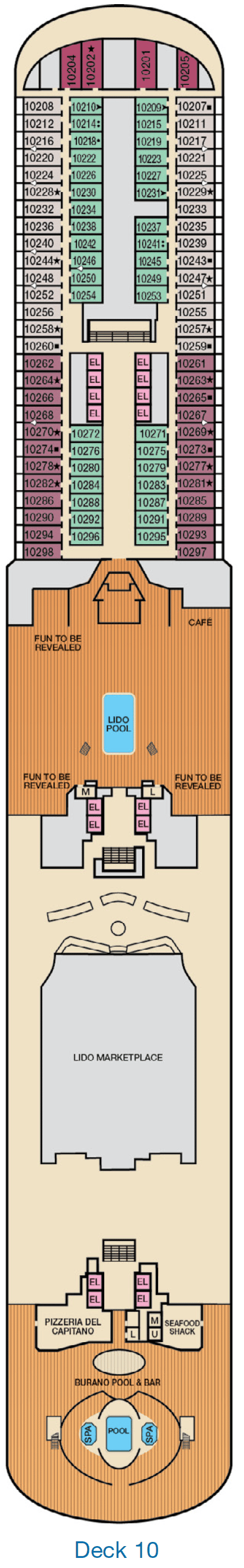 Deck plan for Deck 10