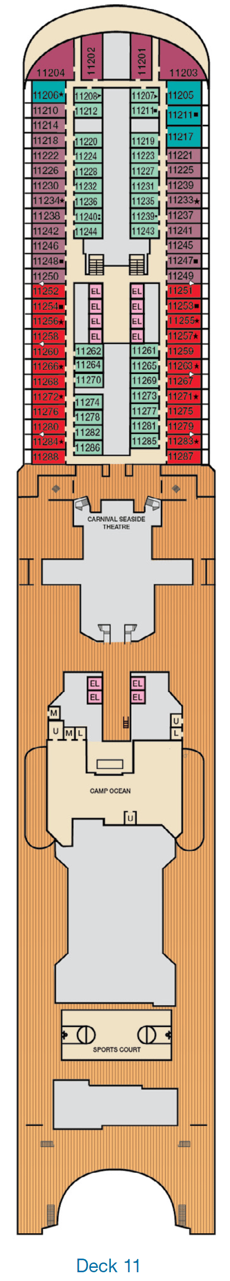 Deck plan for Deck 11