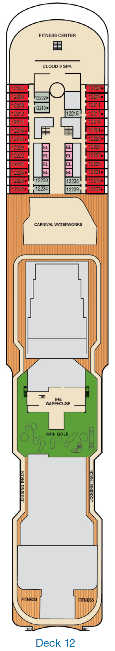 Deck plan for Deck 12