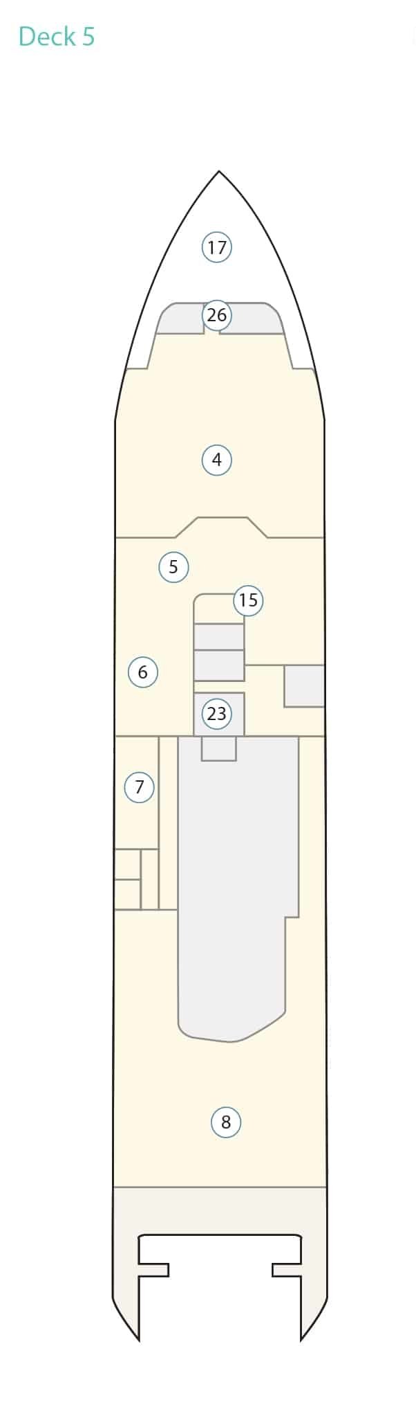 Deck plan for Deck 5