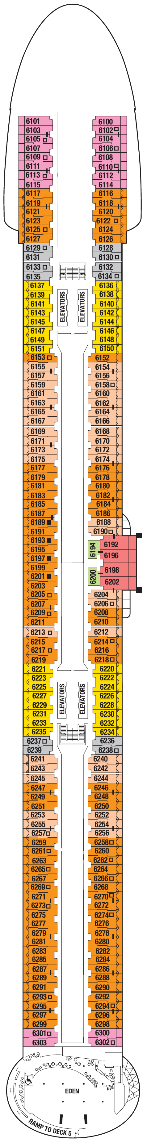 Deck plan for Deck 6