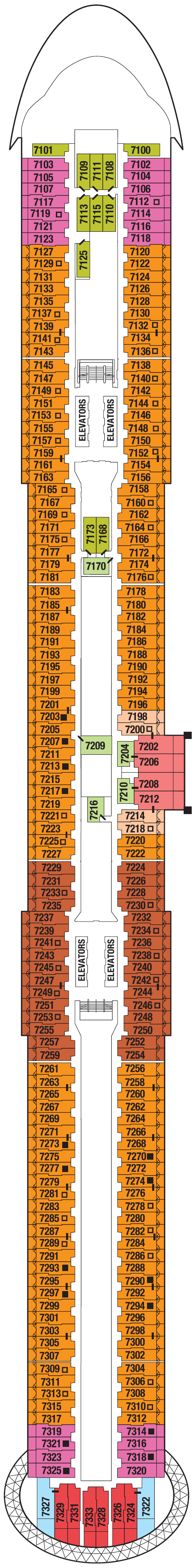 Deck plan for Deck 7