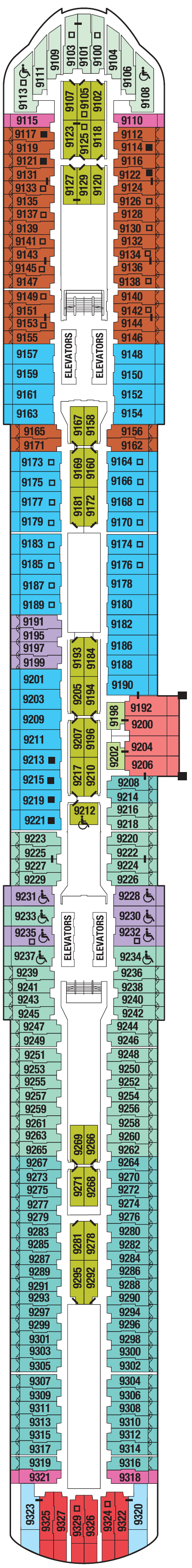 Deck plan for Deck 9