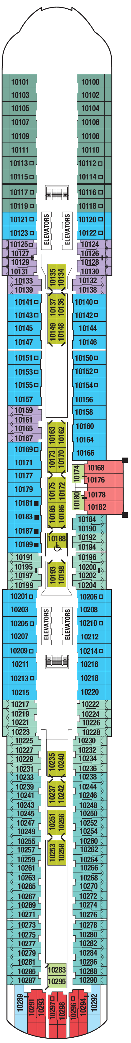 Deck plan for Deck 10