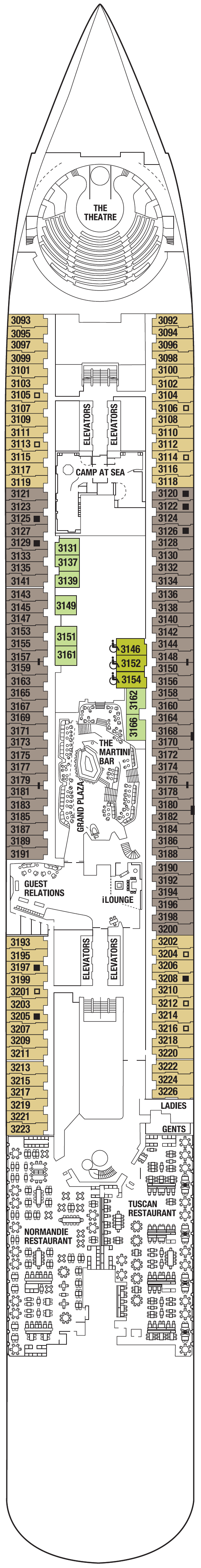 Deck plan for DECK THREE