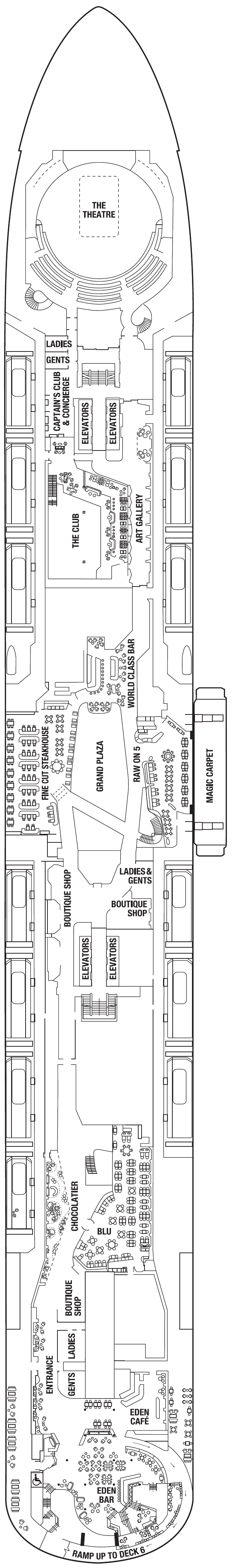 Deck plan for DECK FIVE