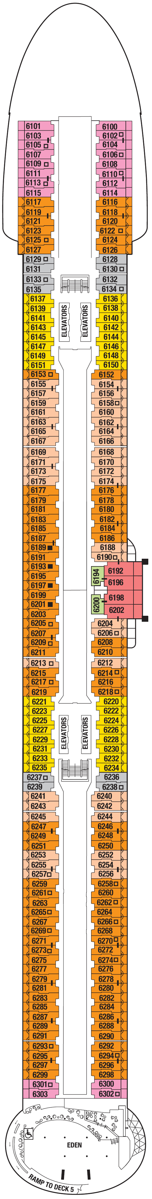 Deck plan for DECK SIX