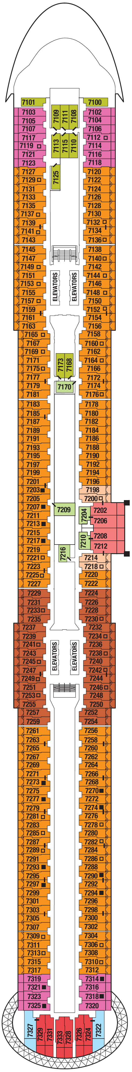 Deck plan for DECK SEVEN