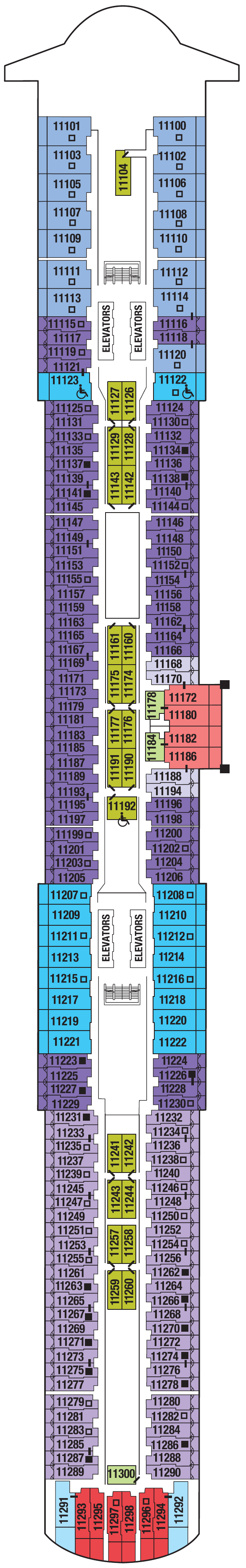 Deck plan for DECK ELEVEN