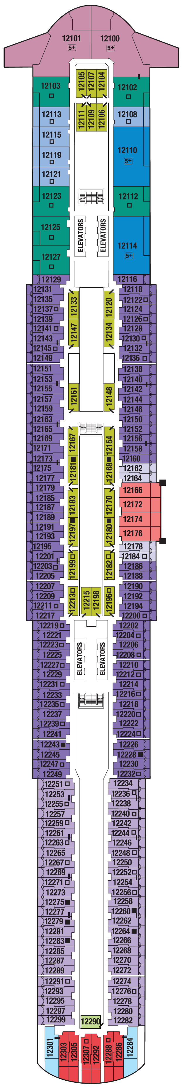 Deck plan for DECK TWELVE