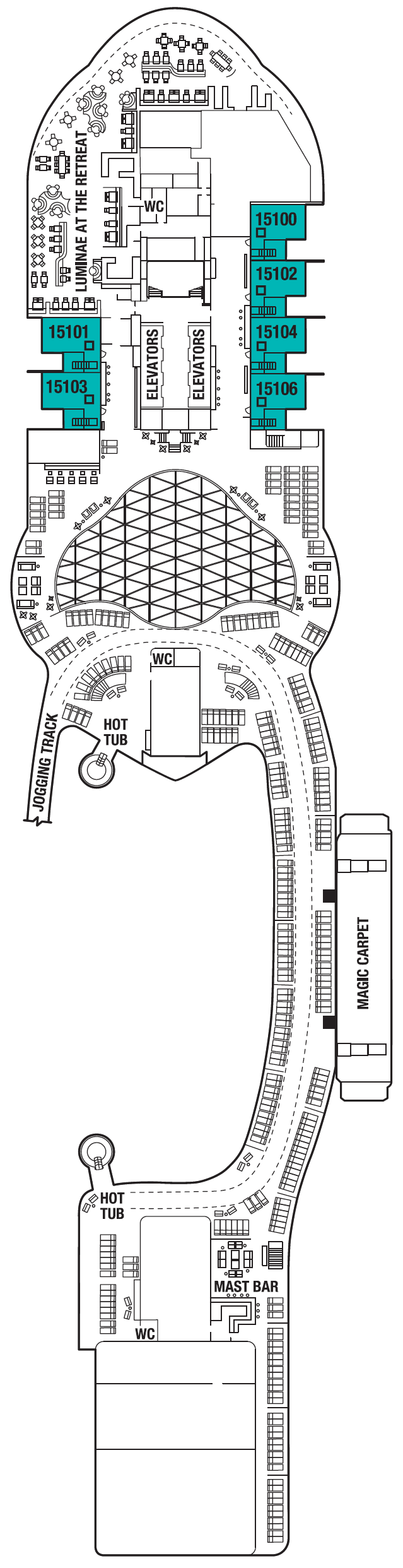 Deck plan for DECK SIXTEEN