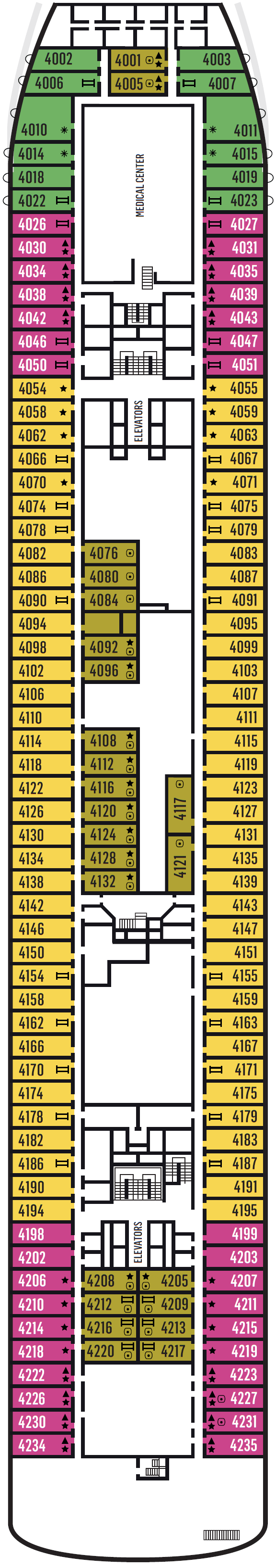 Deck plan for Deck 4