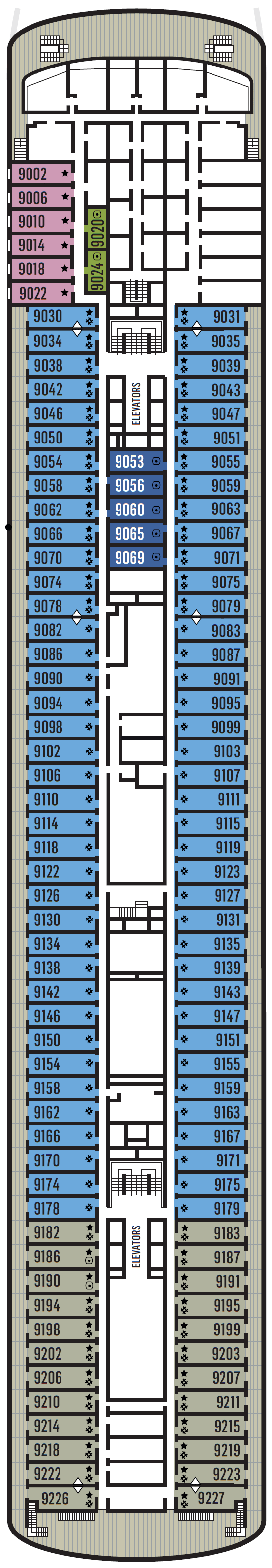 Deck plan for Deck 9