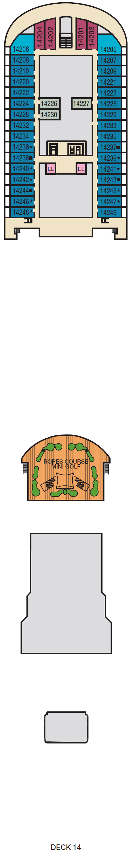 Deck plan for Deck 14