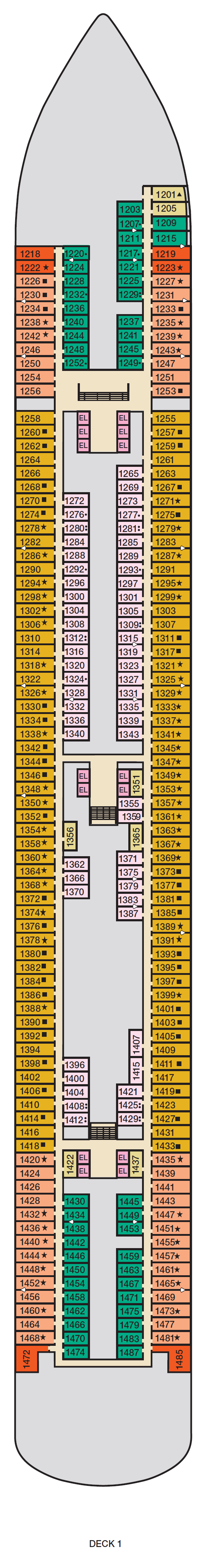 Deck plan for Deck 1
