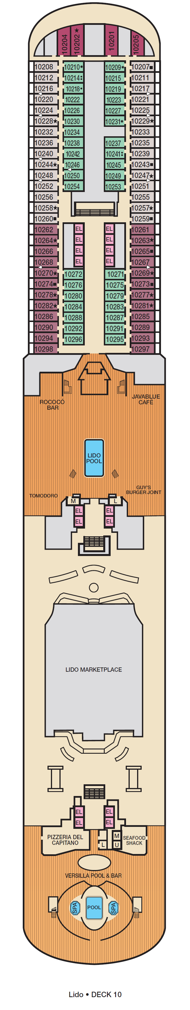 Deck plan for Deck 10