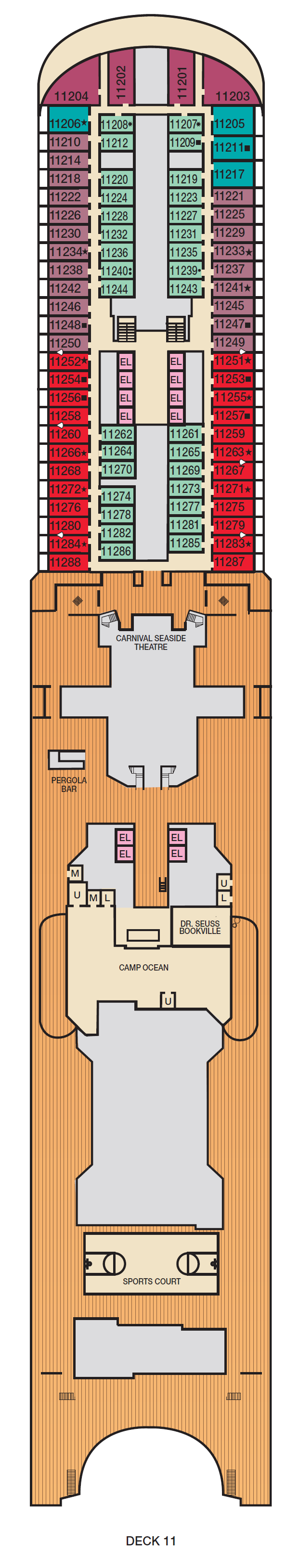 Deck plan for Deck 11