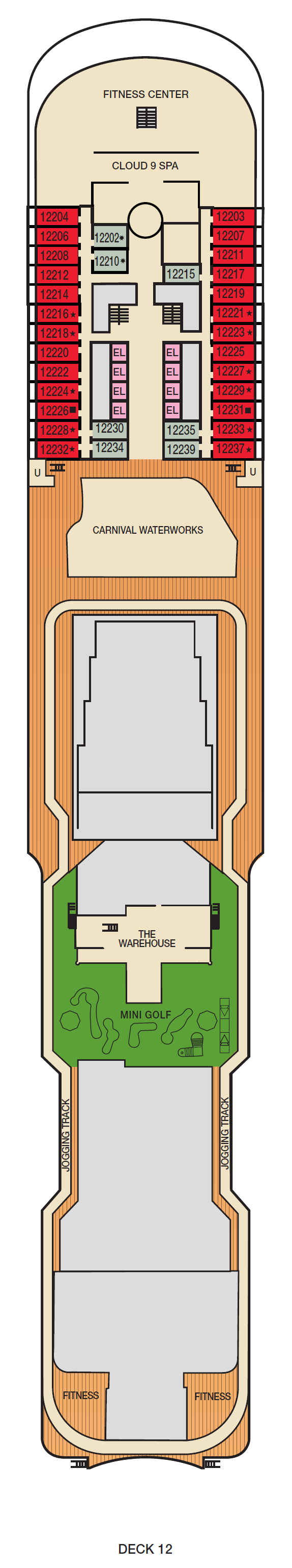 Deck plan for Deck 12