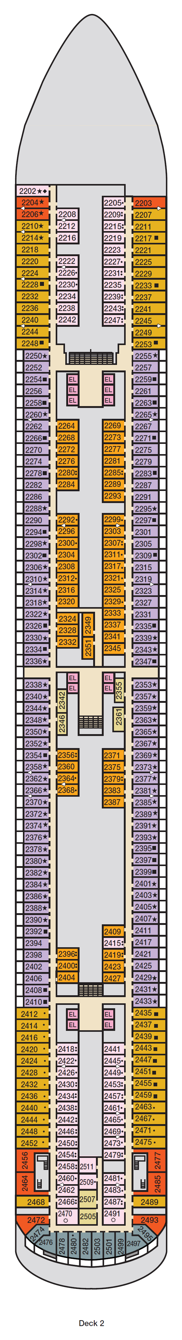 Deck plan for Deck 2