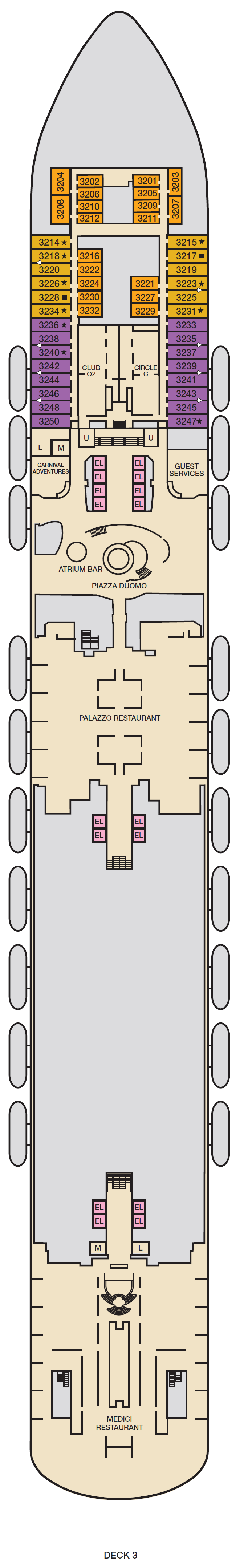 Deck plan for Deck 3