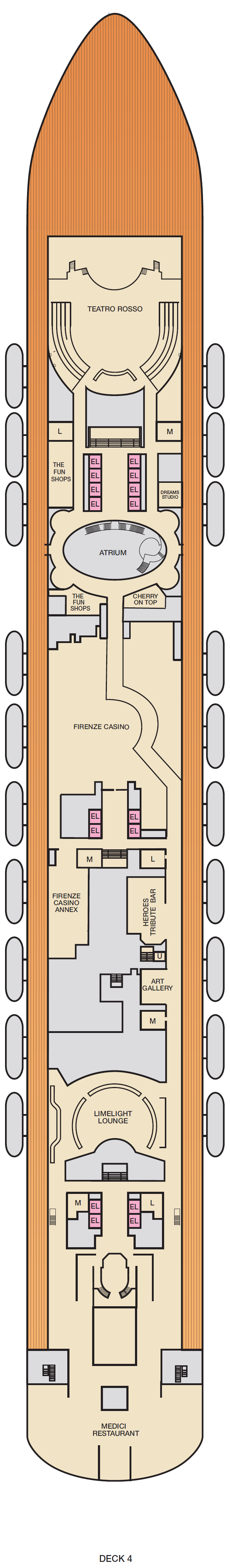 Deck plan for Deck 4