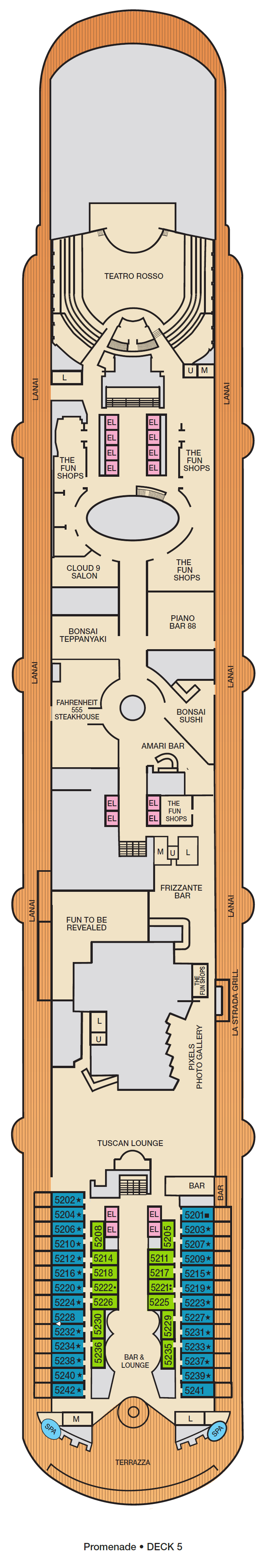 Deck plan for Deck 5