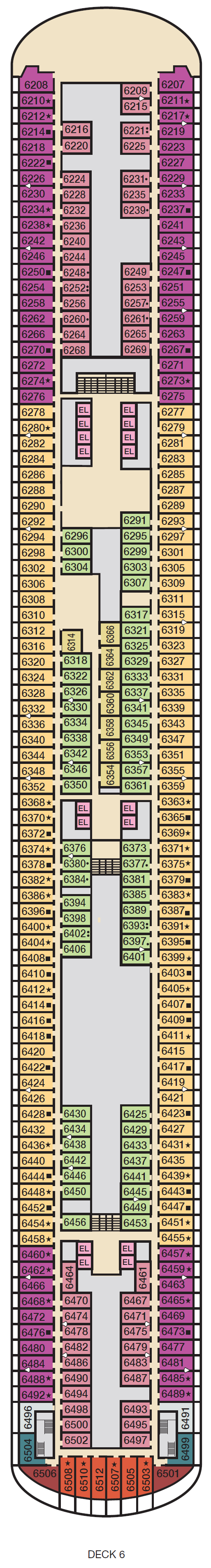 Deck plan for Deck 6