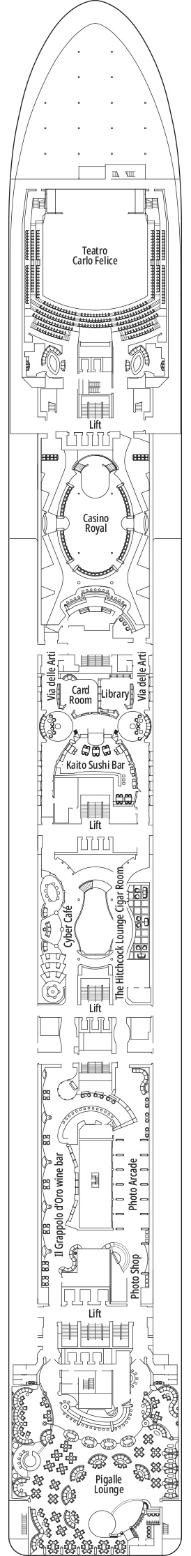 Deck plan for Deck 7 - Manzoni