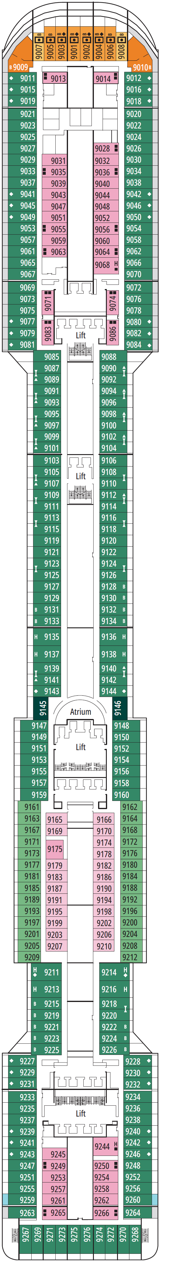 Deck plan for Deck 9 - Agata